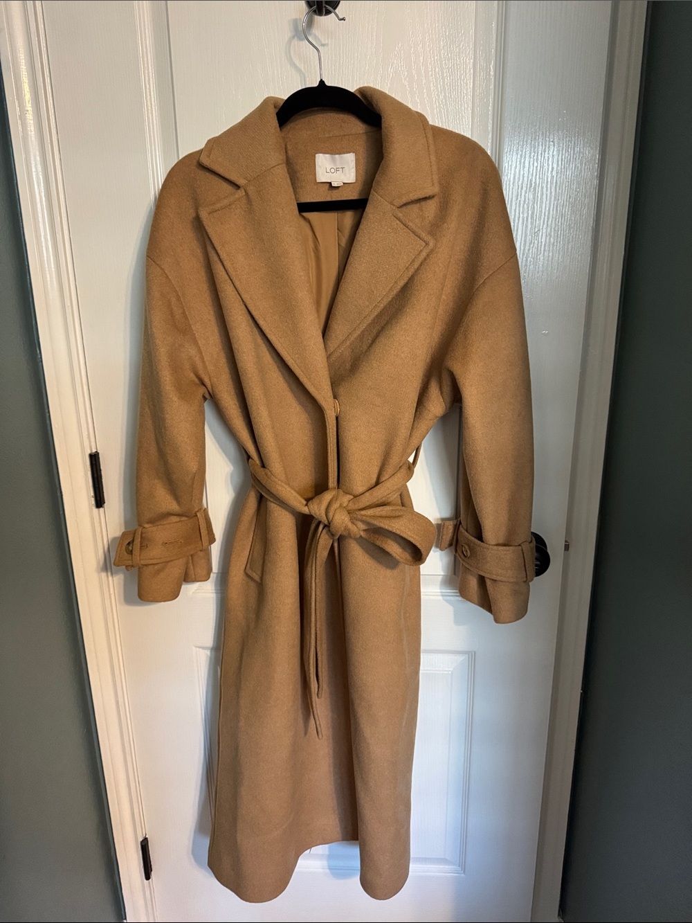 LOFT Camel Belted Trench Coat
